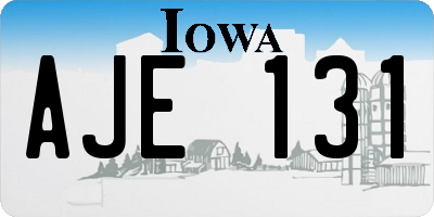 IA license plate AJE131