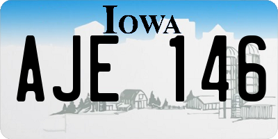 IA license plate AJE146