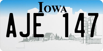 IA license plate AJE147