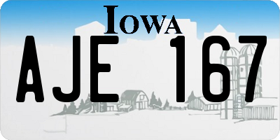 IA license plate AJE167