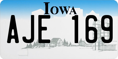 IA license plate AJE169