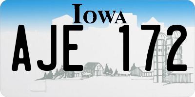 IA license plate AJE172