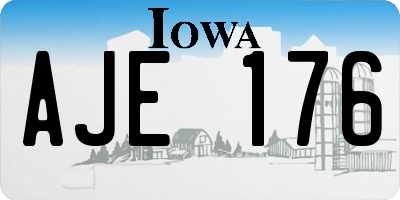 IA license plate AJE176