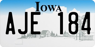 IA license plate AJE184