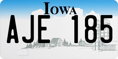 IA license plate AJE185