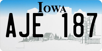 IA license plate AJE187