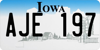 IA license plate AJE197