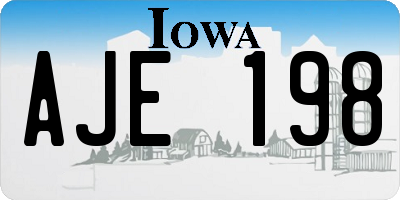 IA license plate AJE198