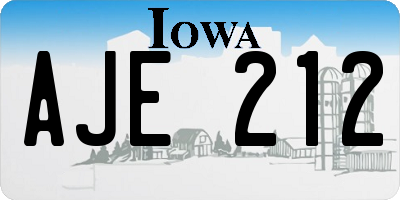 IA license plate AJE212