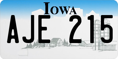 IA license plate AJE215