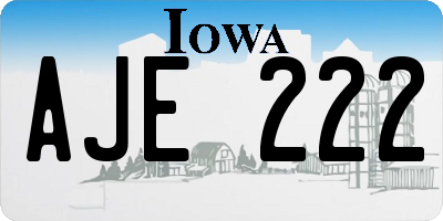 IA license plate AJE222