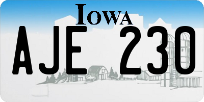 IA license plate AJE230