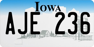 IA license plate AJE236