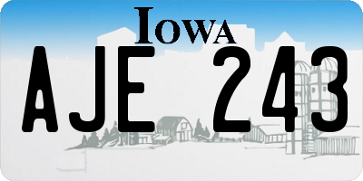 IA license plate AJE243