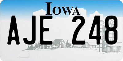 IA license plate AJE248