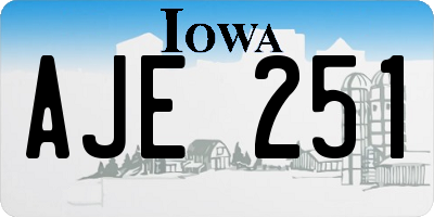 IA license plate AJE251