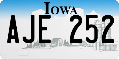 IA license plate AJE252