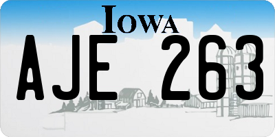 IA license plate AJE263