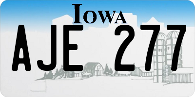 IA license plate AJE277