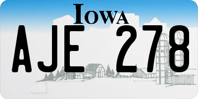 IA license plate AJE278