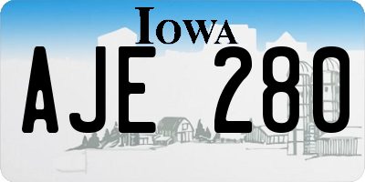 IA license plate AJE280