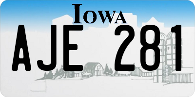 IA license plate AJE281