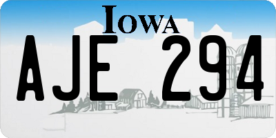 IA license plate AJE294