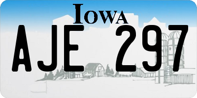 IA license plate AJE297
