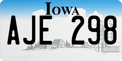 IA license plate AJE298