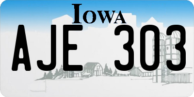 IA license plate AJE303