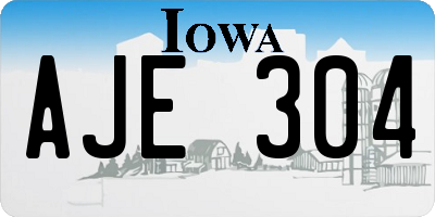 IA license plate AJE304