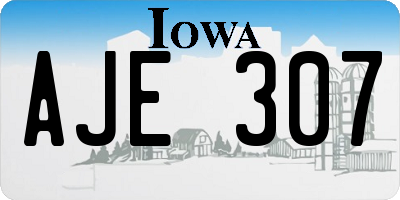 IA license plate AJE307