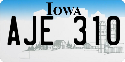 IA license plate AJE310
