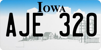 IA license plate AJE320