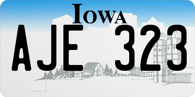 IA license plate AJE323