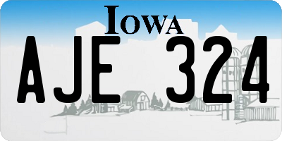 IA license plate AJE324