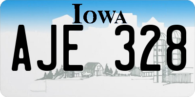 IA license plate AJE328