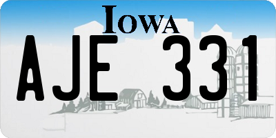 IA license plate AJE331