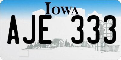 IA license plate AJE333