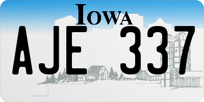 IA license plate AJE337