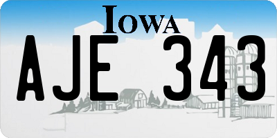 IA license plate AJE343