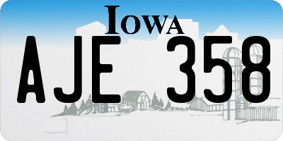 IA license plate AJE358