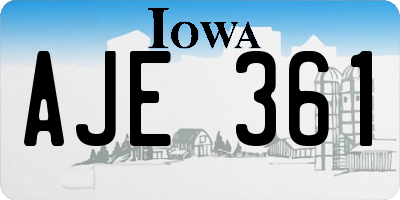 IA license plate AJE361