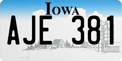 IA license plate AJE381