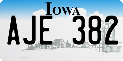 IA license plate AJE382