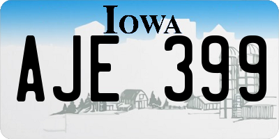 IA license plate AJE399