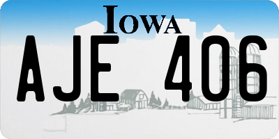 IA license plate AJE406