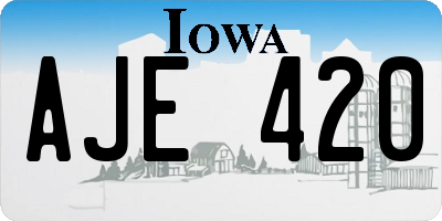 IA license plate AJE420