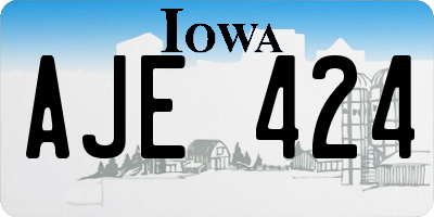 IA license plate AJE424