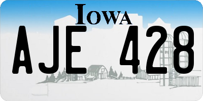 IA license plate AJE428